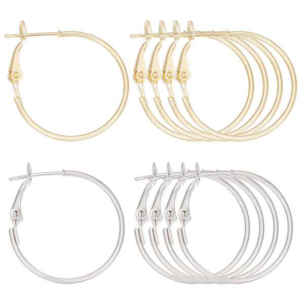 Mix colour pack genuine 18K gold plated hoops - 24 pieces