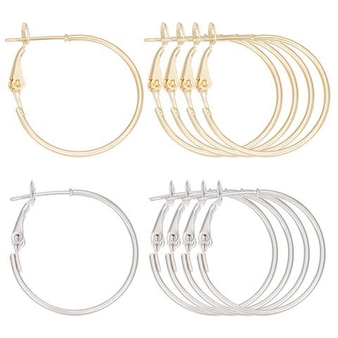 Mix colour pack genuine 18K gold plated hoops - 24 pieces