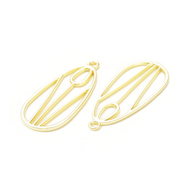Yellow gold plated tulip detailed charms x 6
