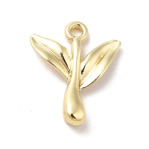 Gold plated flower stem  x 4