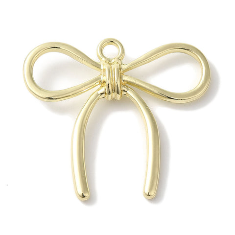 Gold plated smooth bow charms x 6