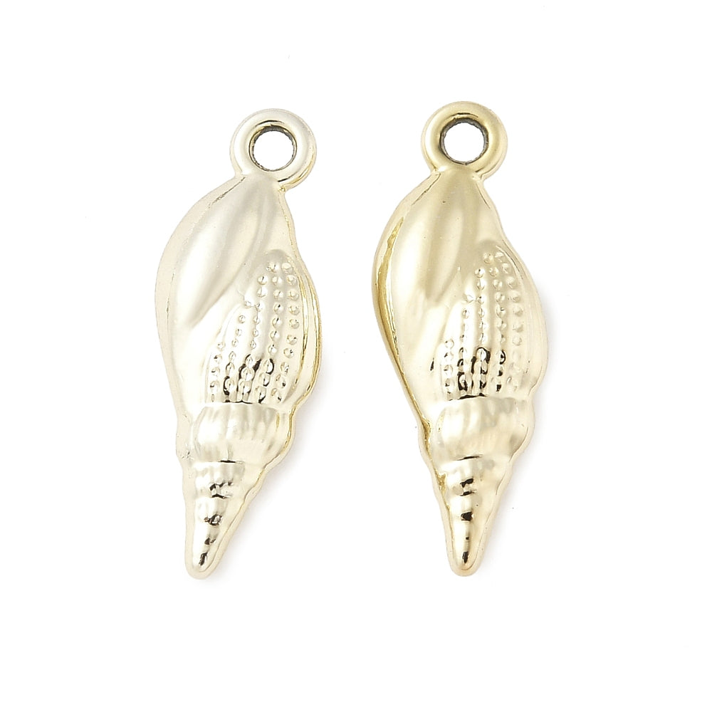 Gold plated shell charms x 6 pieces