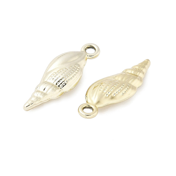 Gold plated shell charms x 6 pieces