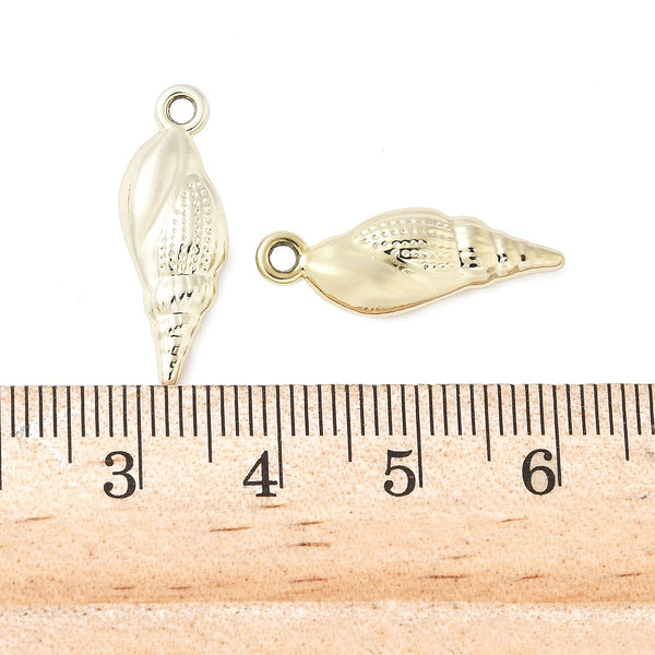 Gold plated shell charms x 6 pieces