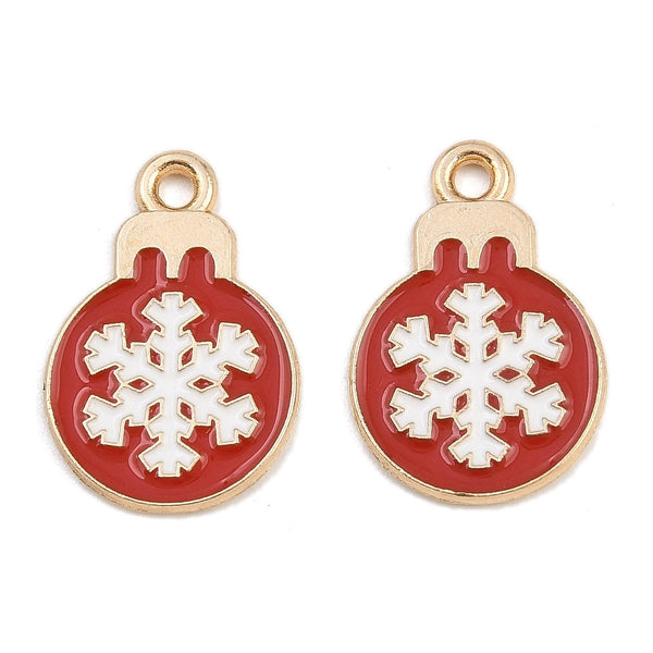 Christmas bauble charms x 6 pieces