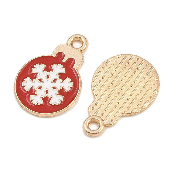 Christmas bauble charms x 6 pieces