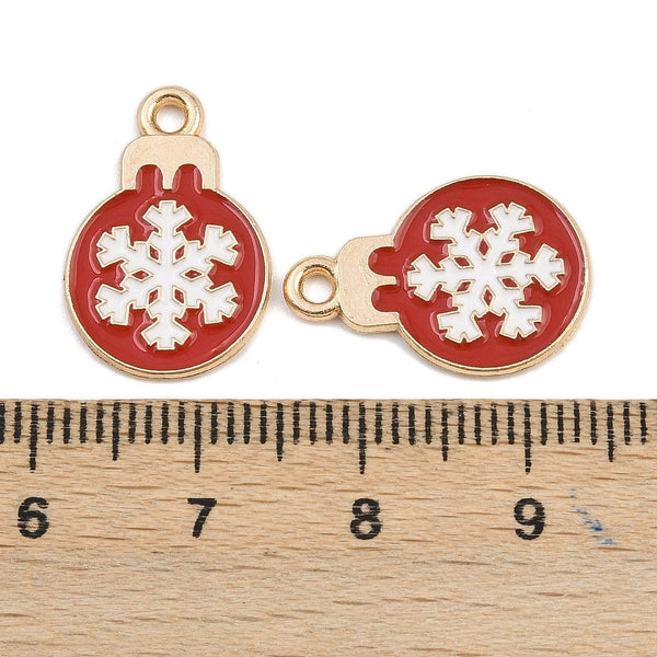 Christmas bauble charms x 6 pieces