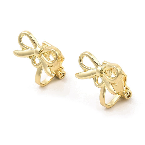 Clip on Gold plated bow earring tops x 4 pieces