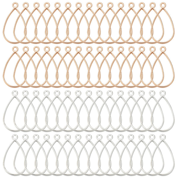 3.8cm Tear drop SILVER plated charms x 8 pieces