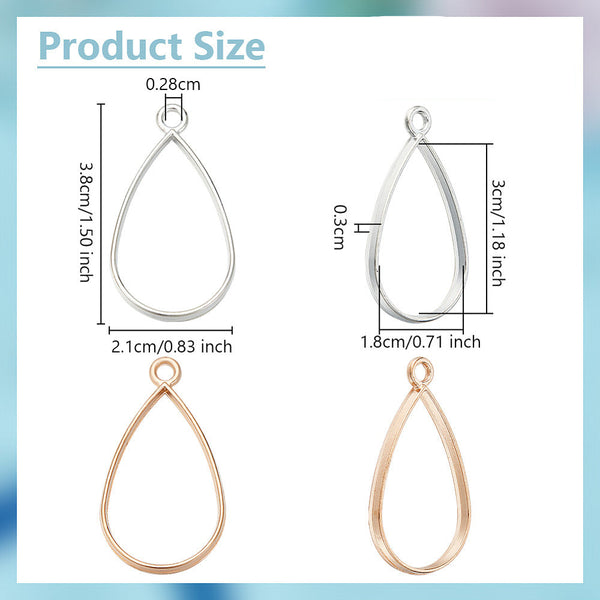3.8cm Tear drop GOLD plated charms x 8 pieces