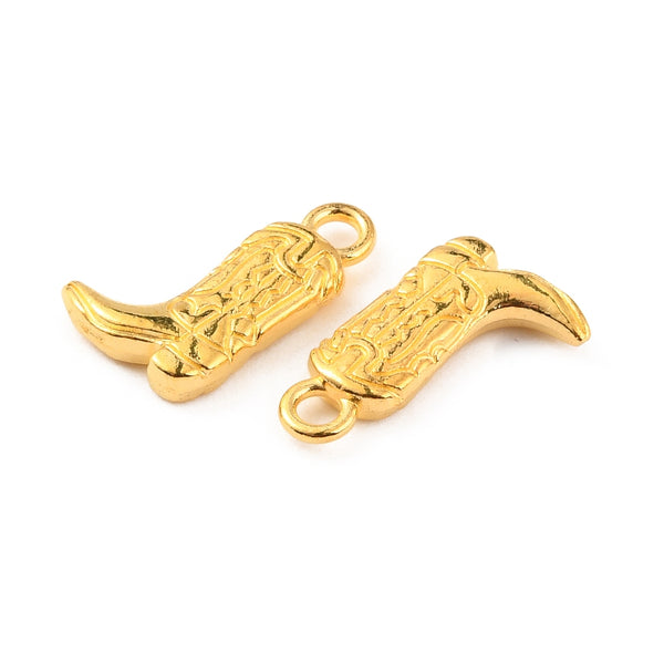 Western boots antique gold plated charm connectors x 6