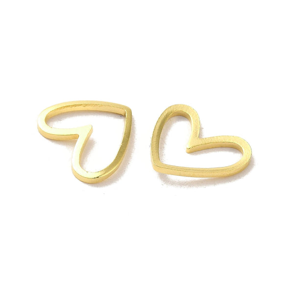 Genuine 24K gold plated heart shape charm connectors x 8 pieces