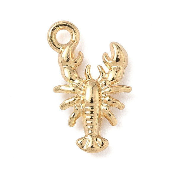Lobster gold plated charm connectors x 6