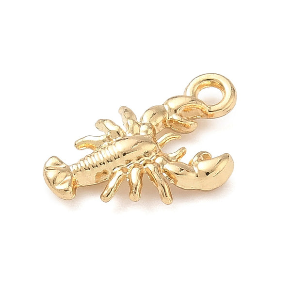 Lobster gold plated charm connectors x 6