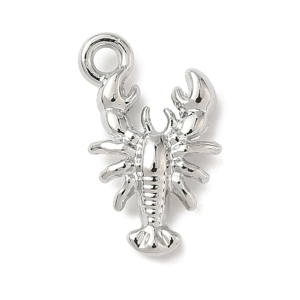 Lobster silver plated charm connectors x 6