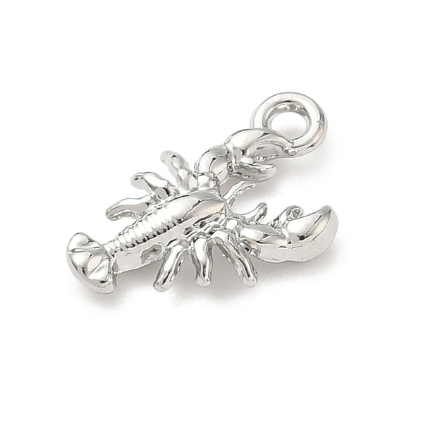Lobster silver plated charm connectors x 6