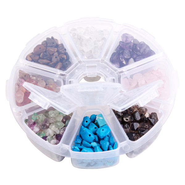 Gemstone mix pack of natural and synthetic beads - 500 pieces