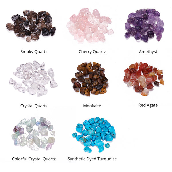 Gemstone mix pack of natural and synthetic beads - 500 pieces