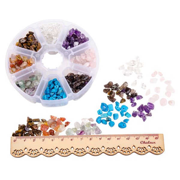 Gemstone mix pack of natural and synthetic beads - 500 pieces