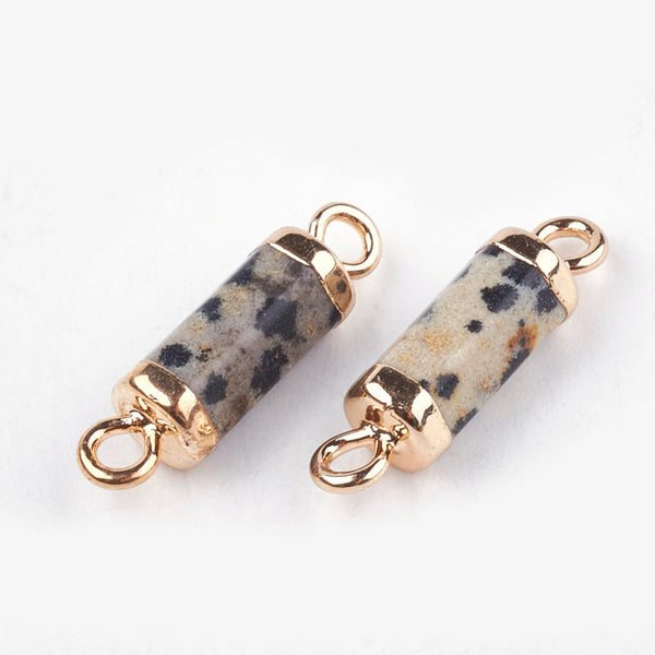 Genuine Natural Dalmatian jasper beads  charms x 2 pieces