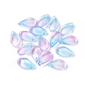 Two tone curved glass droplets x 10 pieces