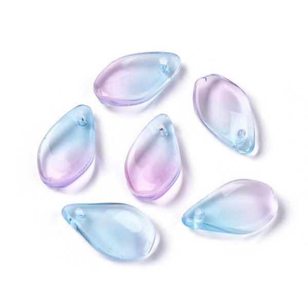 Two tone curved glass droplets x 10 pieces