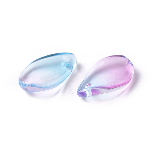 Two tone curved glass droplets x 10 pieces