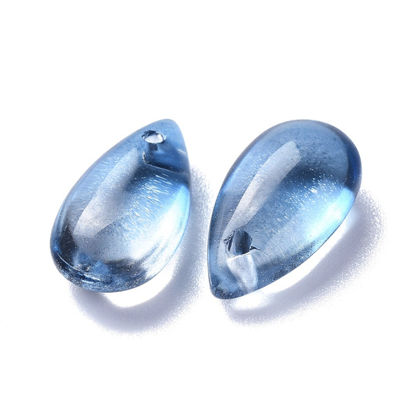 Glass drop beads - DEEP BLUE X 10 PIECES