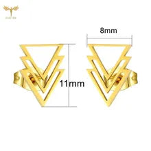 Geometric Gold plated stainless steel studs - 1 pair
