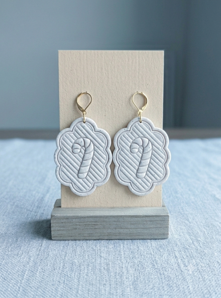 Candy cane with stripe frame 2 piece