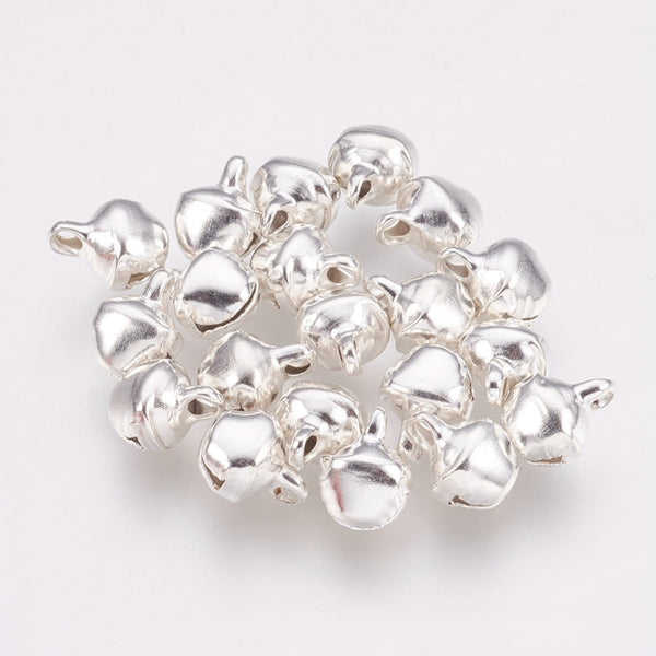 Bright silver Christmas jingle bells  x 20 pieces