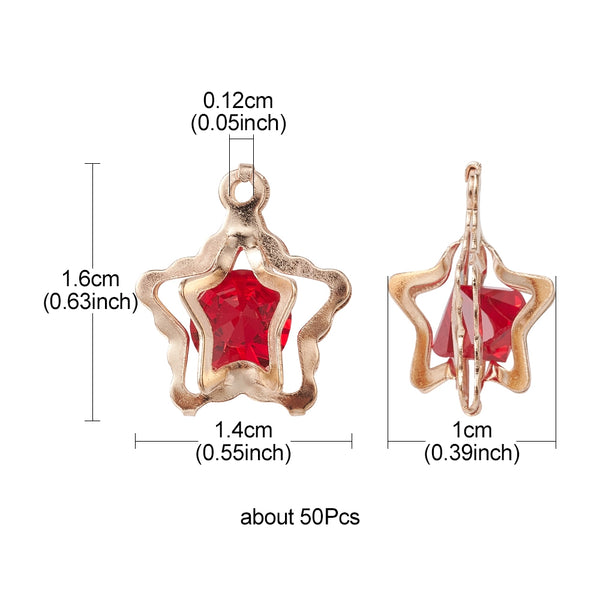 Star charms mix coloured pack x 8 pieces
