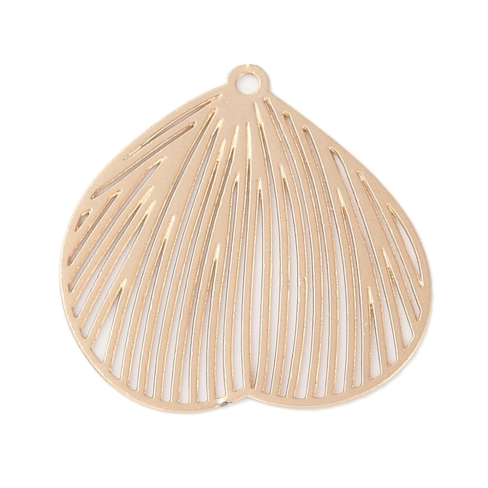 Light gold etched leaf x 6 pieces