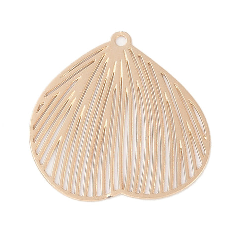 Light gold etched leaf x 6 pieces