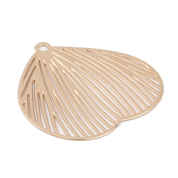 Light gold etched leaf x 6 pieces