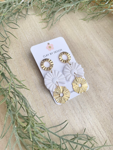 White & gold detal dangles
