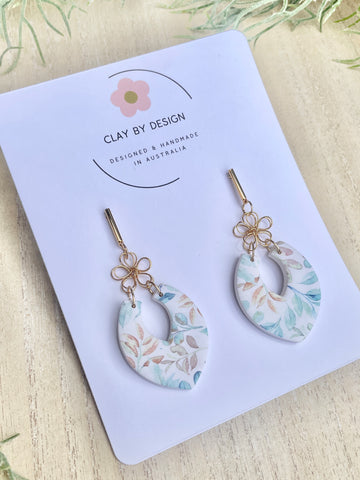 NEW Blue muted floral dangles