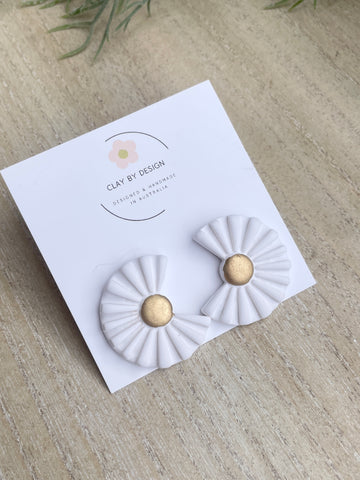 Statement size art deco studs