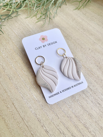 NEW beige & granite elegant leaf