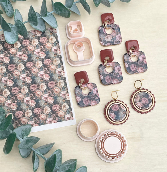 Autumn vintage floral transfer paper & cutters