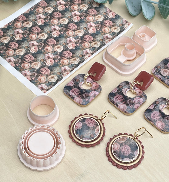 Autumn vintage floral transfer paper & cutters