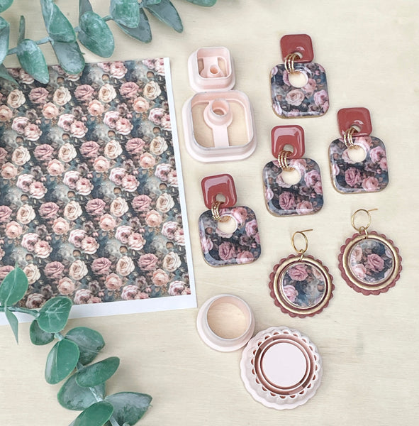 Autumn vintage floral transfer paper & cutters