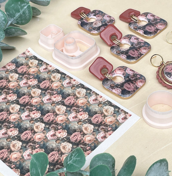 Autumn vintage floral transfer paper & cutters