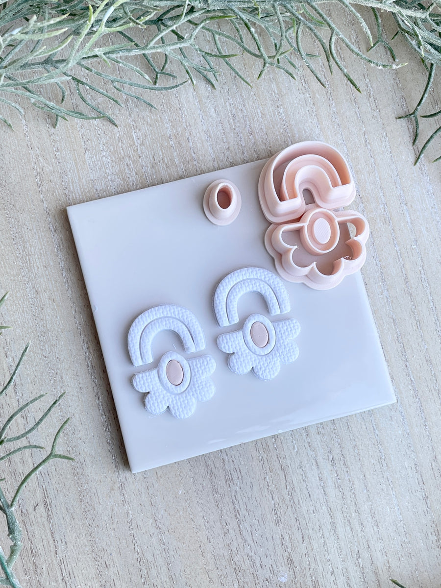 3 piece rainbow flower cutter set – Clay By Design Aus