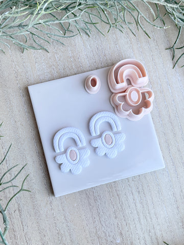 3 piece rainbow flower cutter set