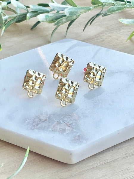 Square textured stud tops x 8