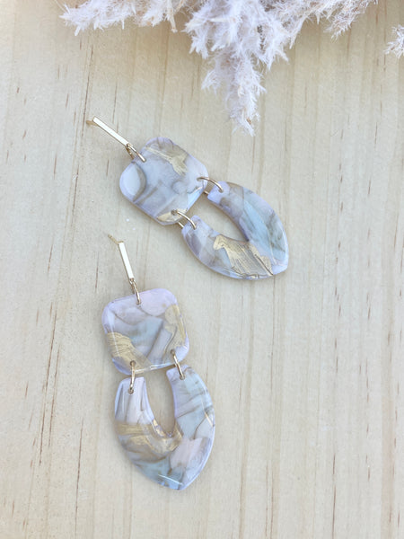 Marble and gold dangles