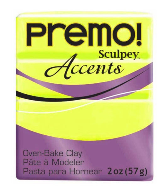 Sculpey Premo Fluorescent Yellow - 57g