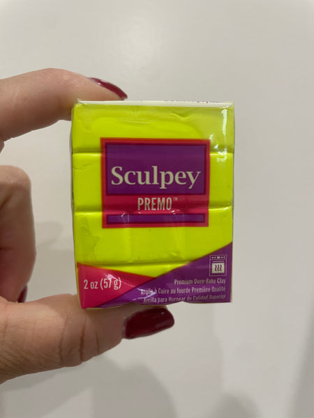 Sculpey Premo Fluorescent Yellow - 57g