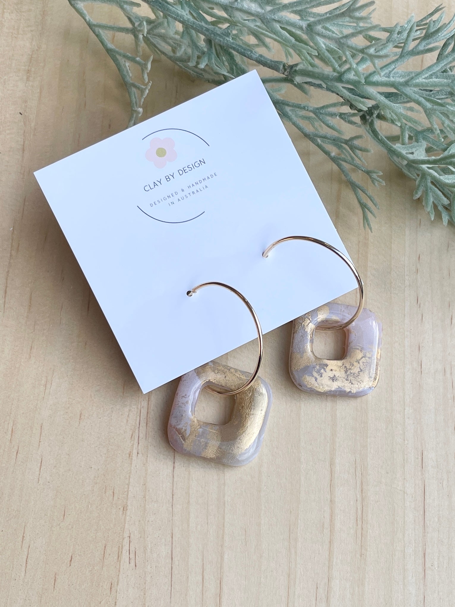 Pink and gold hoop earrings